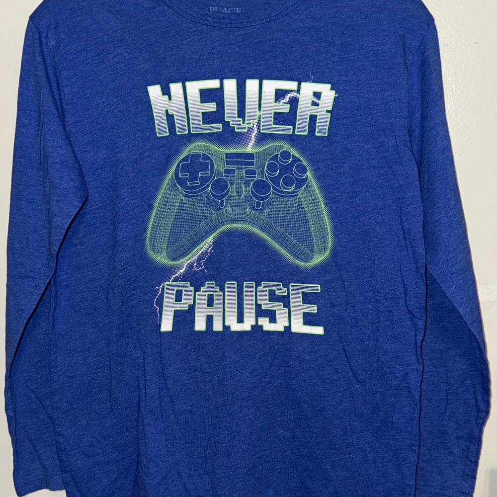 Blue Gaming Long Sleeve Shirt